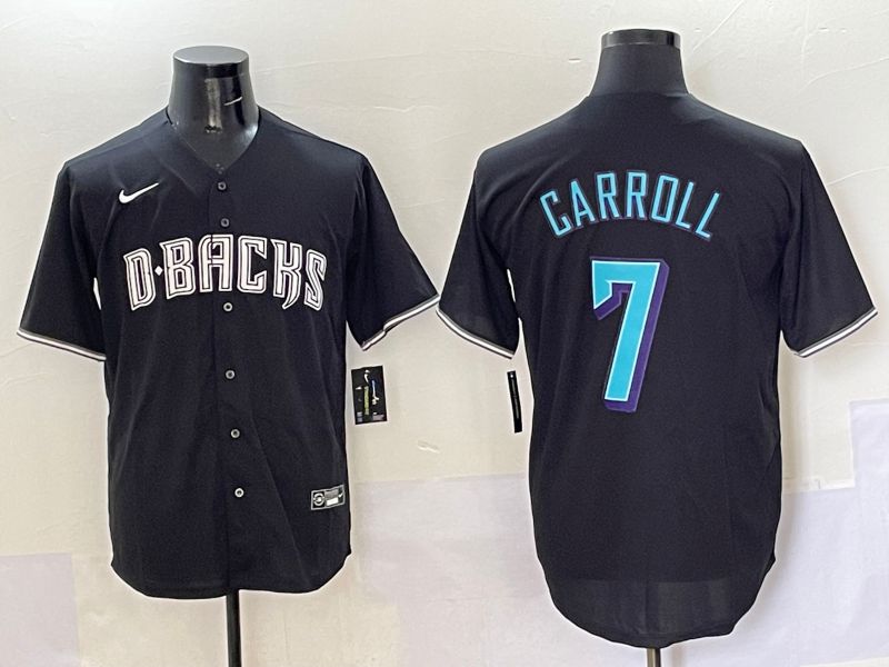 Men 2025 Arizona Diamondback #7 Garroll Black Joint Name Nike MLB Jersey style 6